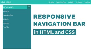 Responsive Navbar in HTML and CSS ONLY | Create responsive Navbar in HTML and CSS @kodeology