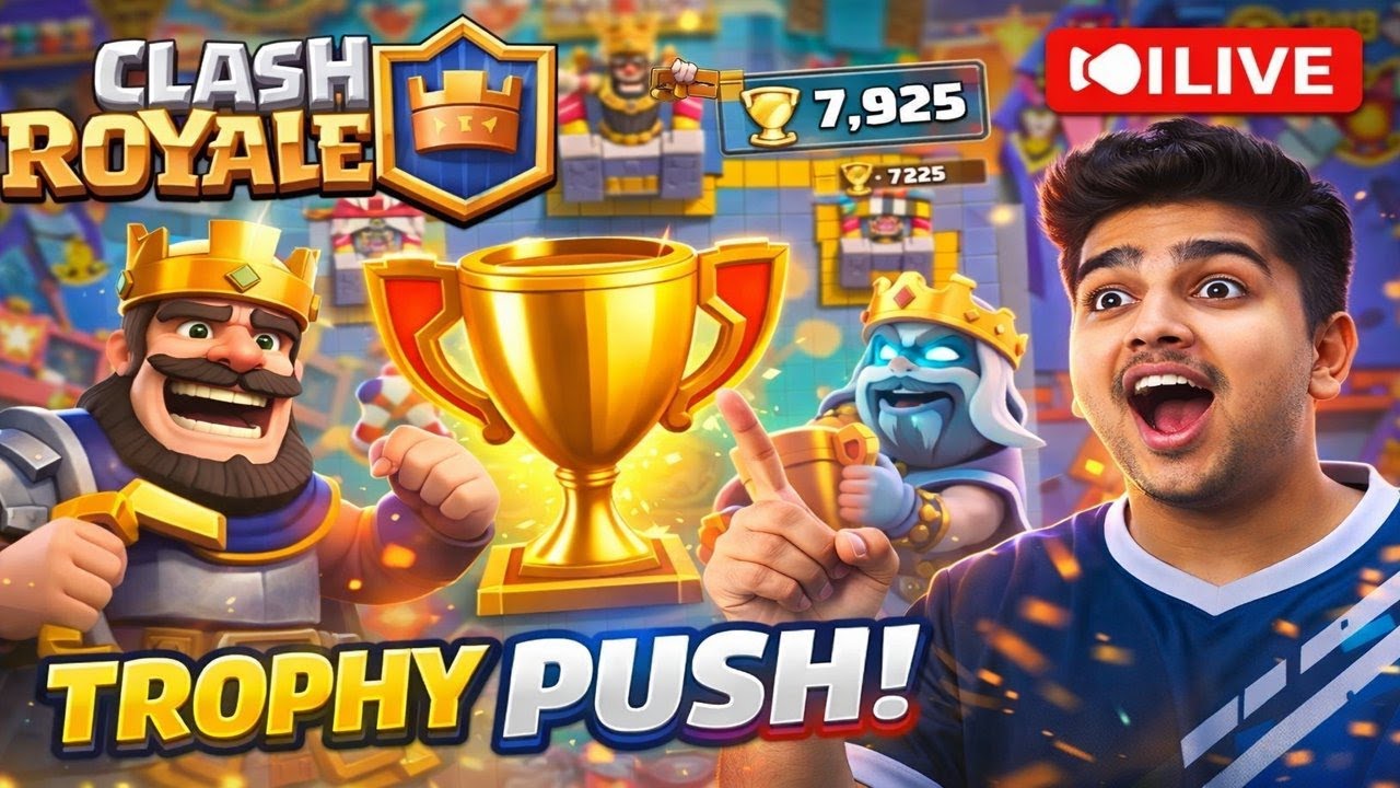 🔴 LIVE Trophy Push | Road to 8K 🏆 | Clash Royale Ranked