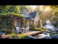 Calm Music With Enchanting Garden Summer by a Peaceful Stream – Relaxing Nature Sounds
