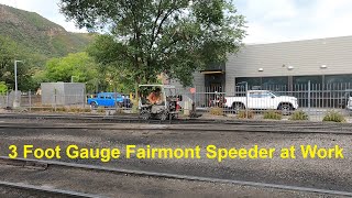 Narrow Gauge Fairmont Speeder at Work on the Durango & Silverton