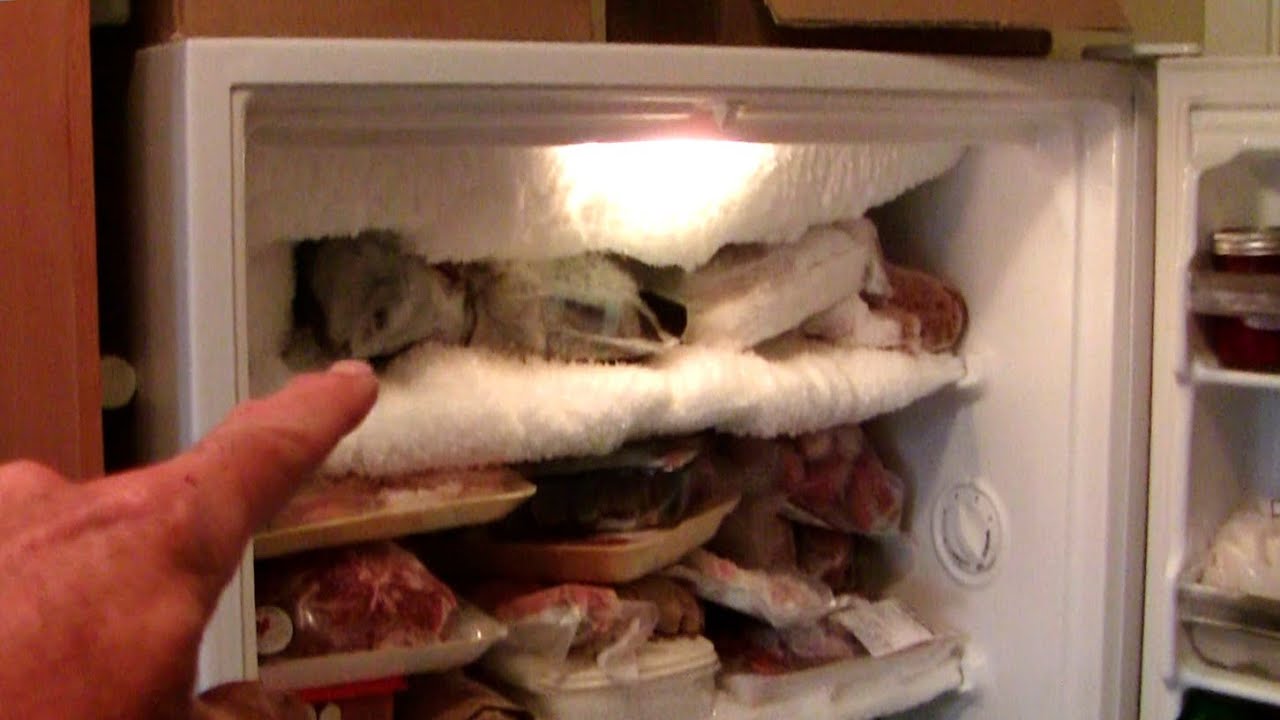 What causes frost to build up in a freezer?
