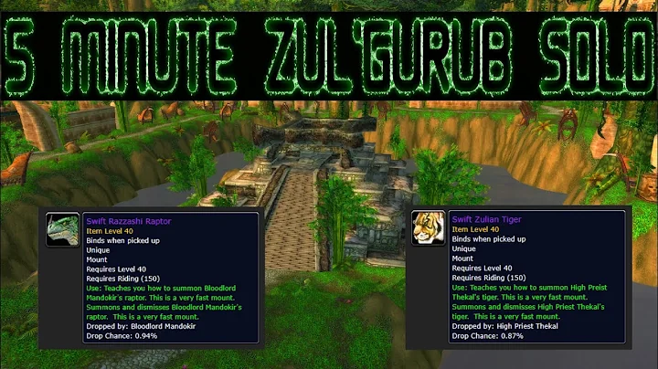 5 Minute Zul'Gurub Mount Solo (Ret) : Wotlk Classic