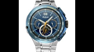 Buy Online Titan Octane Blue Dial Chronograph Metal Strap watch