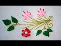 Hand embroidery  lazy daisy stitch  how to sew lazy daisy flower stitch