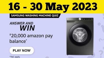 Amazon Samsung Washing Machine Quiz Answers Today I Amazon Quiz Today