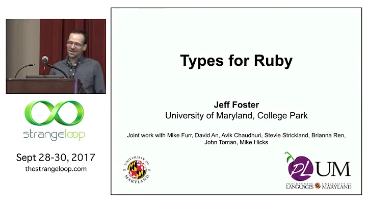 "Type Checking Ruby" by Jeffrey Foster