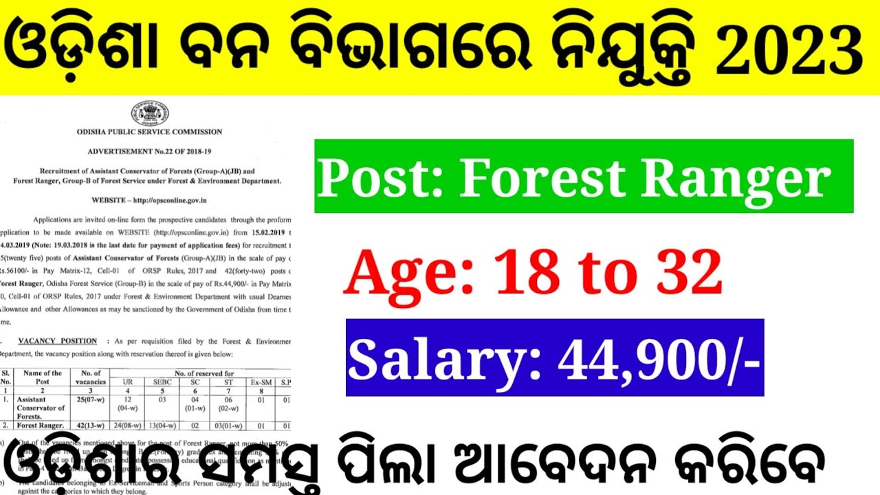 OPSC Forest Ranger Recruitment 2023 l Forest Ranger Vacancy Full Details l Forest Ranger Eligibility