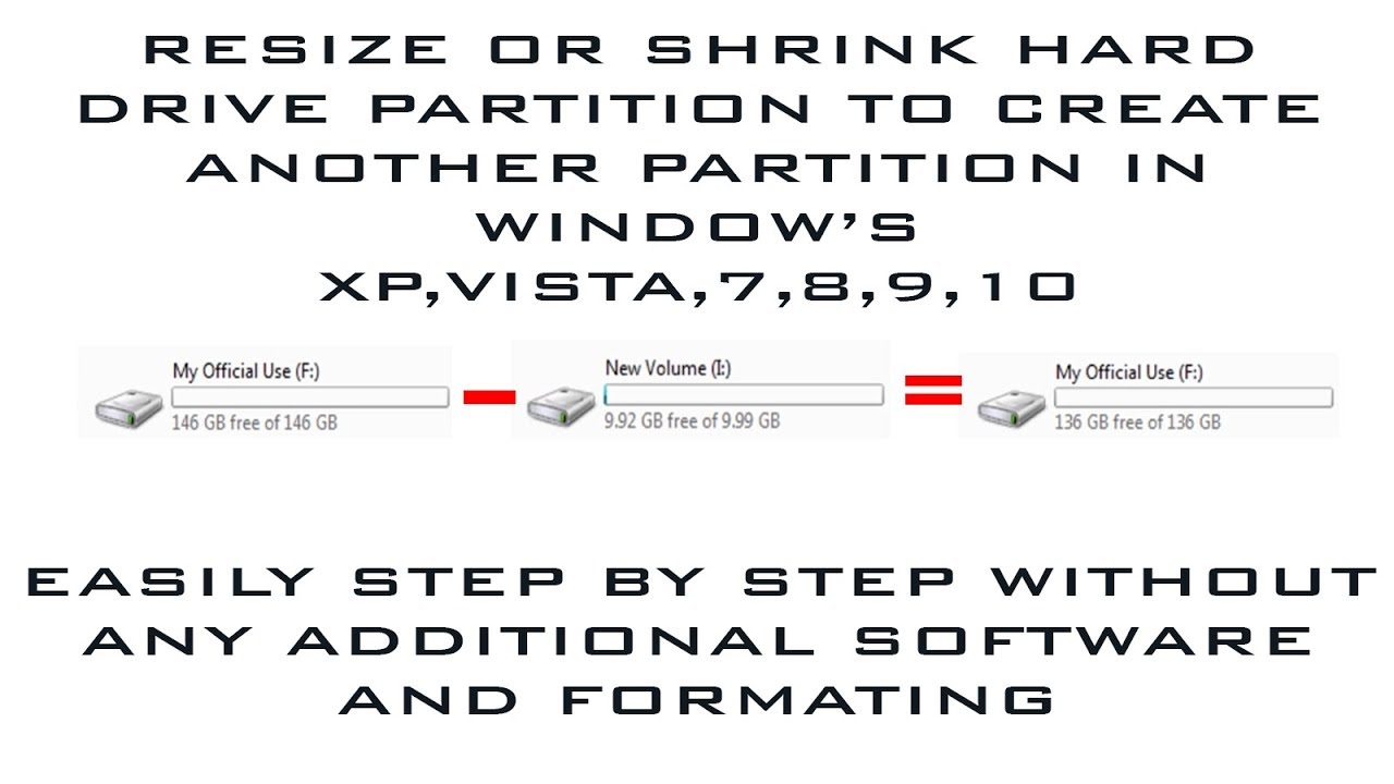 How to Shrink Volume or Create Hard Disk Partition in Windows|General ...