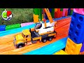 BRUDER macchine nel fango! Costruiamo un grande AUTOLAVAGGIO con blocchi MEGA-LEGO