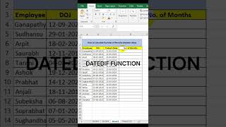 Excel Date Magic: Calculate Months like a Pro with DATEDIF! 📅 | Quick Shorts Tutorial #excel