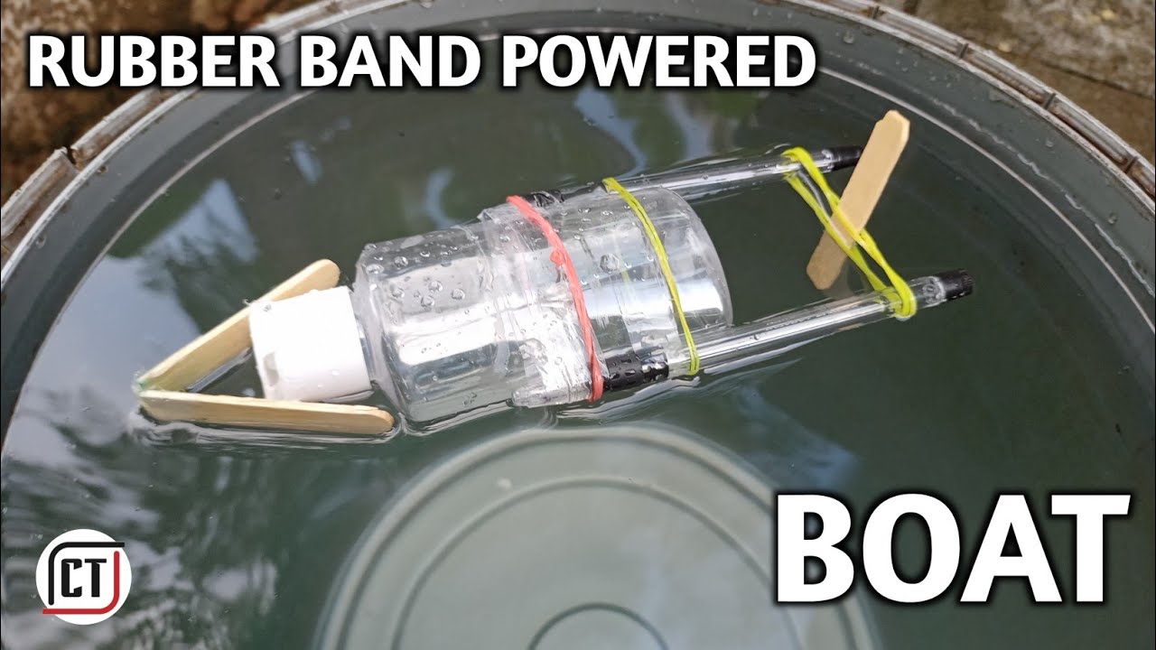 How to Make Rubber Band Powered Speed Boat | DIY EASY BOAT