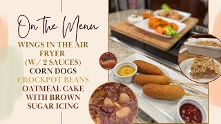 SUPERbowl SNACKS: Air Fryer Wings, Corn Dogs, Crockpot Beans & Oatmeal Cake (#1249)