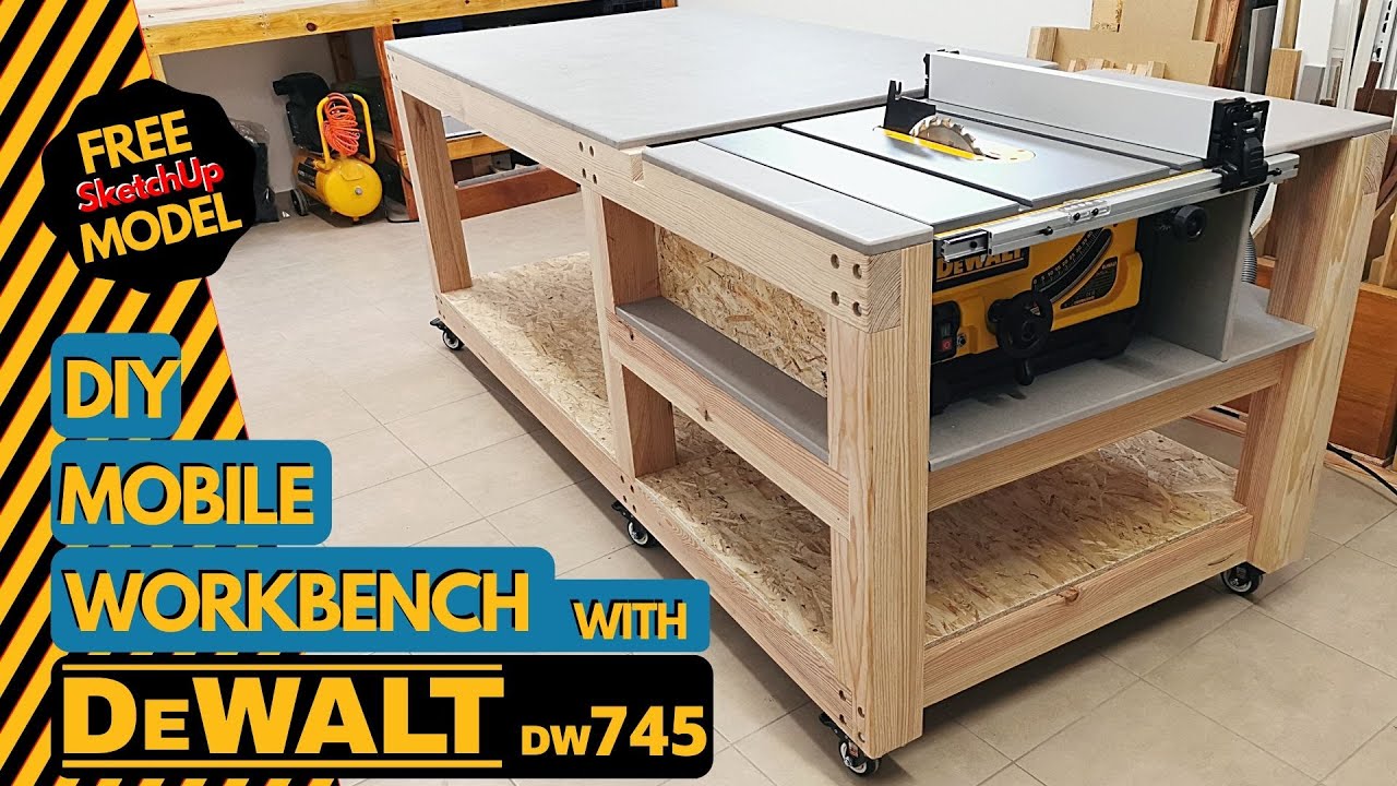 partij naam Haalbaar DIY Mobile Workbench with Dewalt DW745 - YouTube