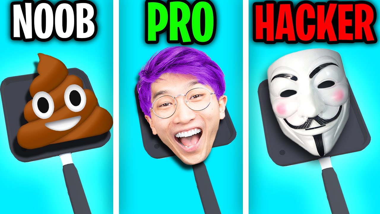 Can We Go NOOB vs PRO vs HACKER In PANCAKE ART!? (MAX LEVEL PANCAKE ART