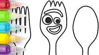 Toy Story 4 Sand Coloring | Forky Coloring Page