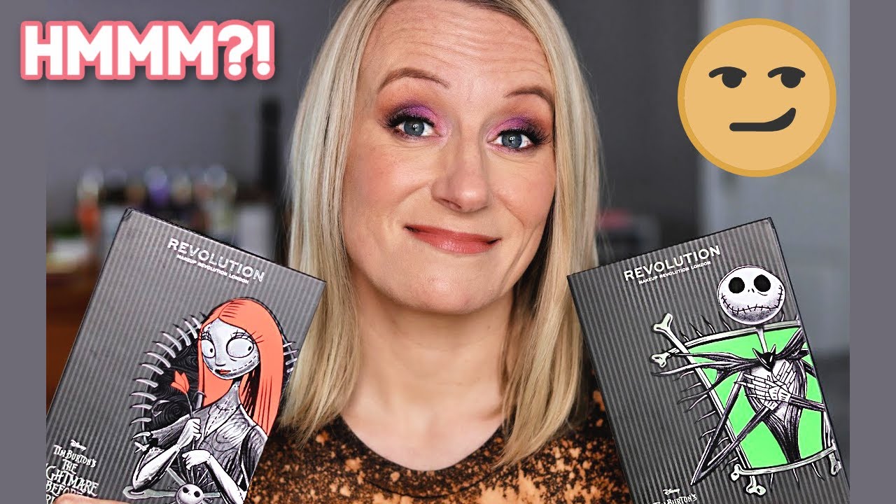 REVOLUTION BEAUTY THE NIGHTMARE BEFORE CHRISTMAS EYESHADOW COLLECTION! Tutorial & Swatches!