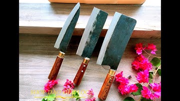dao bếp bộ 3 món chặt xương ống thái thịt siêu sắc bén nhà bếp 200% thép nhíp nguyên khối