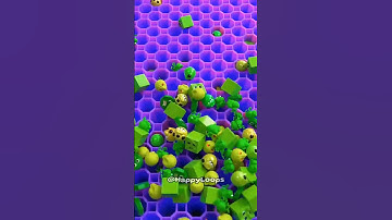 Green Cubes & Emoji Balls Falling Loop | Oddly Satisfying 3D Animation #shorts