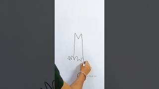 Tree Drawing Using M 🌳✨ | Easy Letter M Drawing Tutorial #shorts #shortsfeed #drawing #art