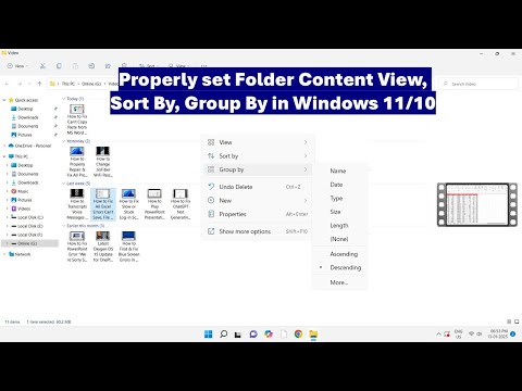 How to Properly set Folder Content View, Sort By, Group By in Windows 11/10