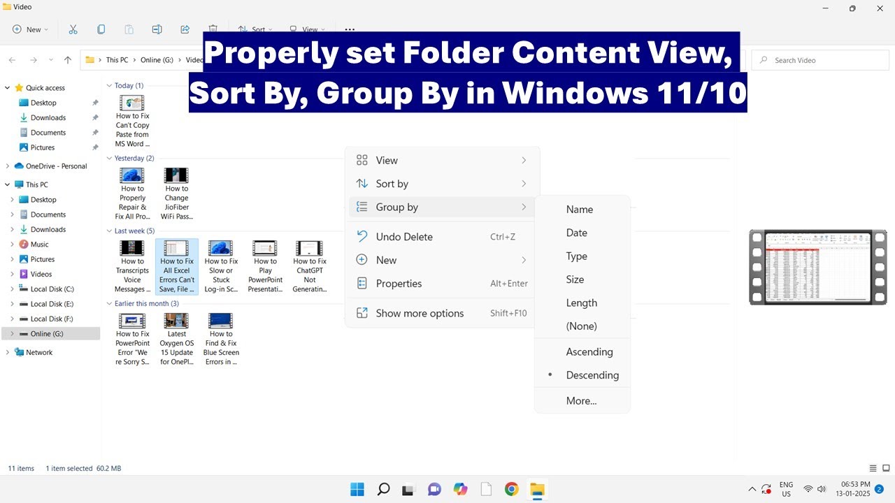 How to Properly set Folder Content View, Sort By, Group By in Windows ...