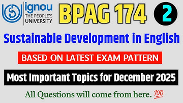 BPAG 174 Important Questions December 2025 Exam in English | BPAG 174 Question Paper December 2025