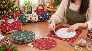 Easy Christmas Sewing Project | Make a Beautiful Bag Just With Circle Fabrics