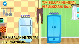 toddler game - edukasi anak mengenal perlengkapan pakaian dan buah-buahan - qilla animasi