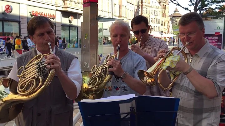 French horn quartet playing it for the first time ...