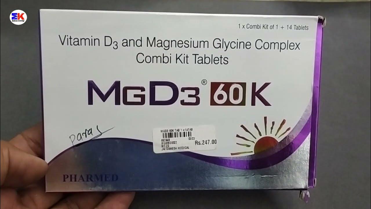 Mgd3 60k kit tablet vitamin d3 and magnesium glycerine tablet mgd3