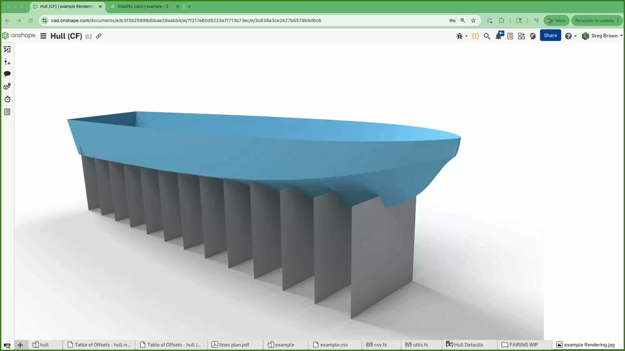 Regenerate with me! Using Onshape with some Custom features to explore hull stability calculation.