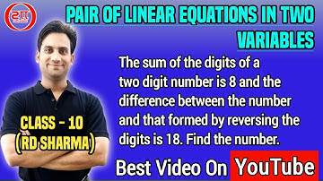 The sum of the digits of a two digit number is 8 and difference between the number and that formed