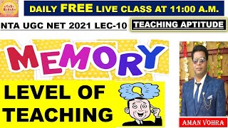 Memory Level of Teaching Lec 10 Teaching Aptitude Ugc Net 2021