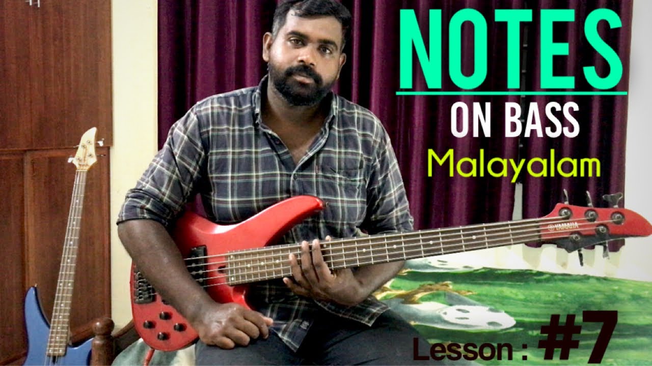 Identyfying notes on bass guitar malayalam lesson 7 YouTube