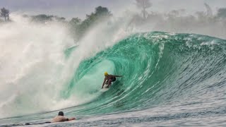 INDONESIA FINALLY TURNS ON!! SURFING WILD 810 FT POINT BREAK (July 2023)