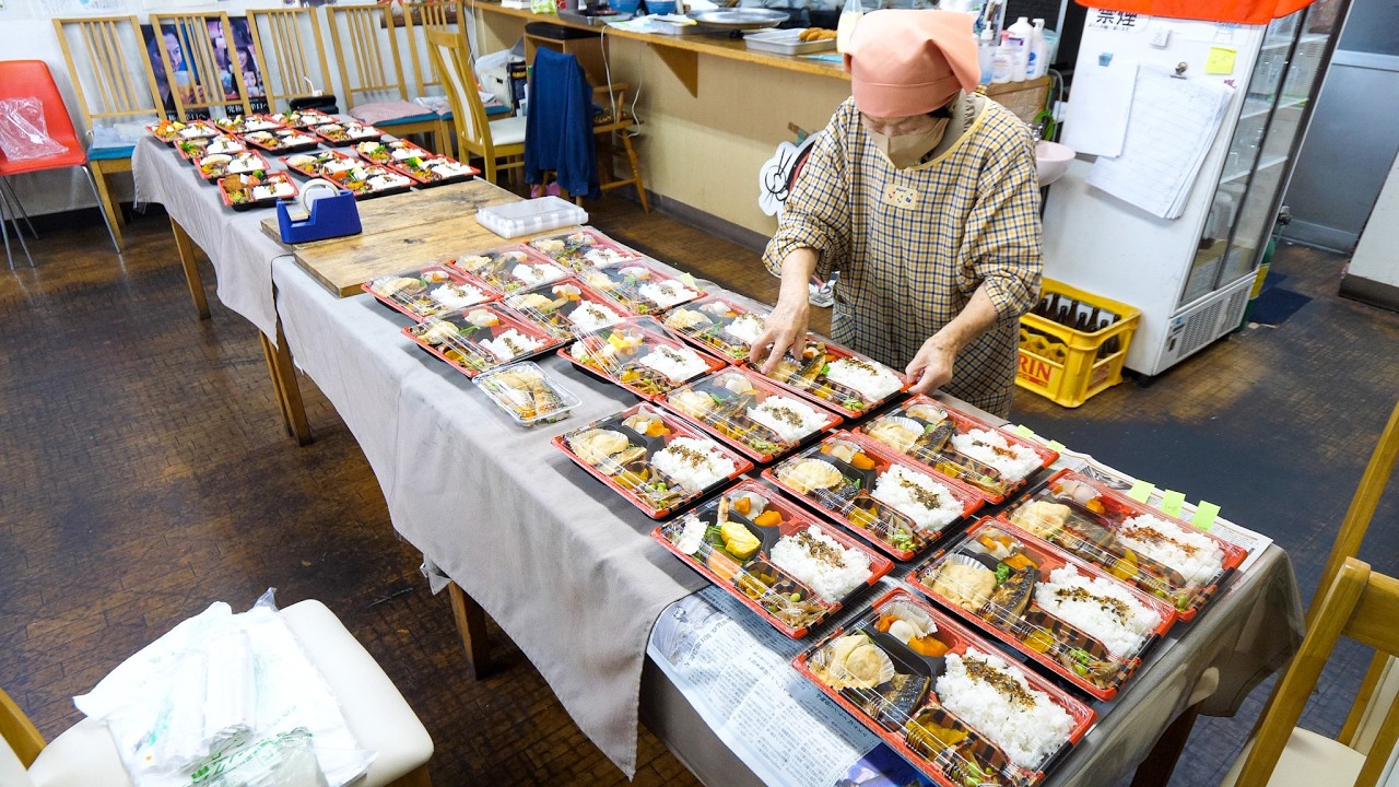大量注文５００円弁当！朝7時から始まる激渋食堂の１日に密着丨Japanese handmade bento