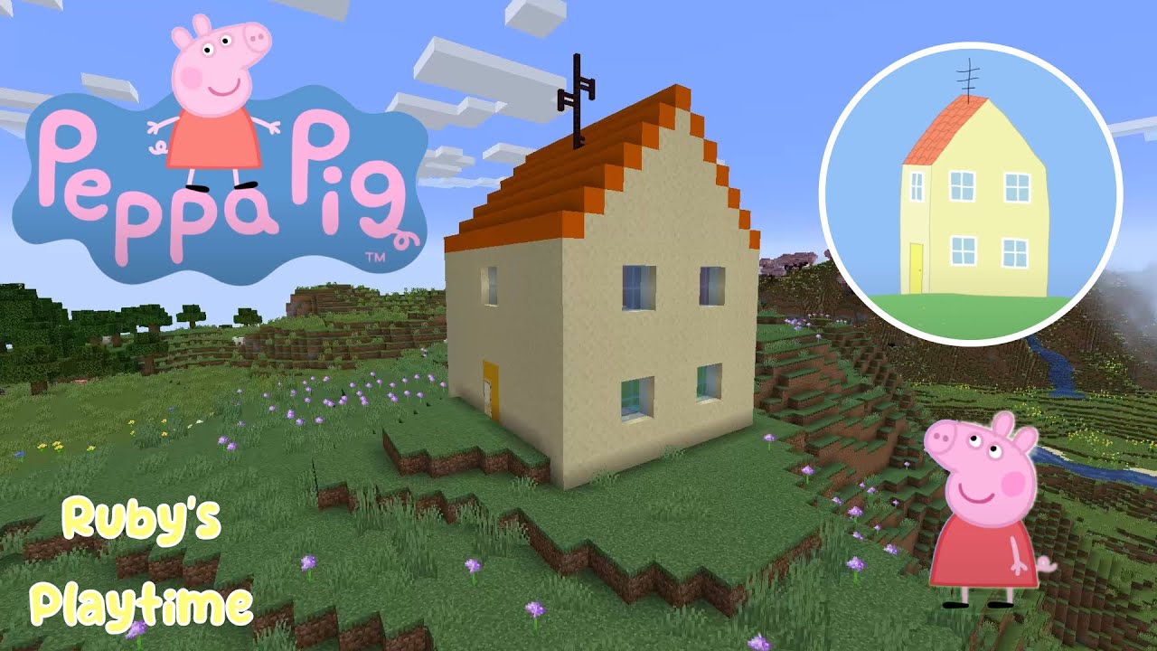 Minecraft Tutorial: Peppa Pig House 🐷 | Build Outside & Inside!