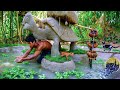 Kitten Meowing Rescue Building Turtle Mud Statue Digging Fish Aquarium Around Cat House (Full Video)