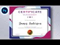Professional Certificate Design | Modern Certificate Design | Certificate Design In Adobe Photoshop