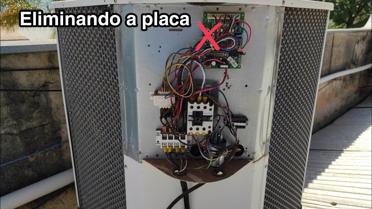 Como eliminar a placa da condensadora, deixando só a contatora, ar split piso teto komeco 60.000BTUs