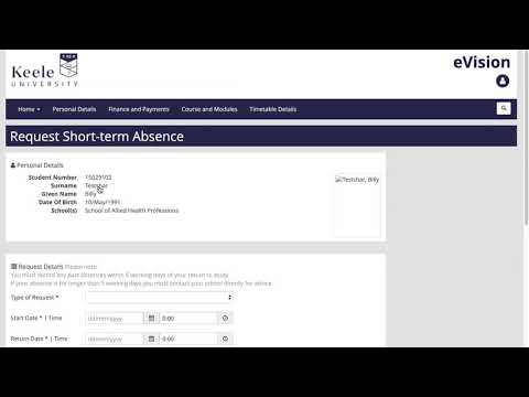 How to record a short term absence from your studies