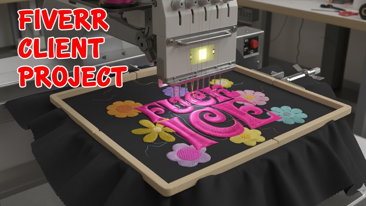 Embroidery Digitizing Tutorial | Satin Stitch Lettering & Floral Design Step-by-Step