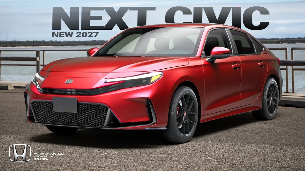 HONDA CIVIC 2027. Футуристический дизайн экстерьера с ярким спортивным характером. Переработанный