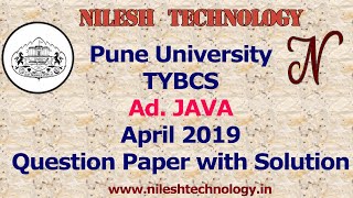 TYBCS - Ad. JAVA April 2019 Pune University question paper with solution