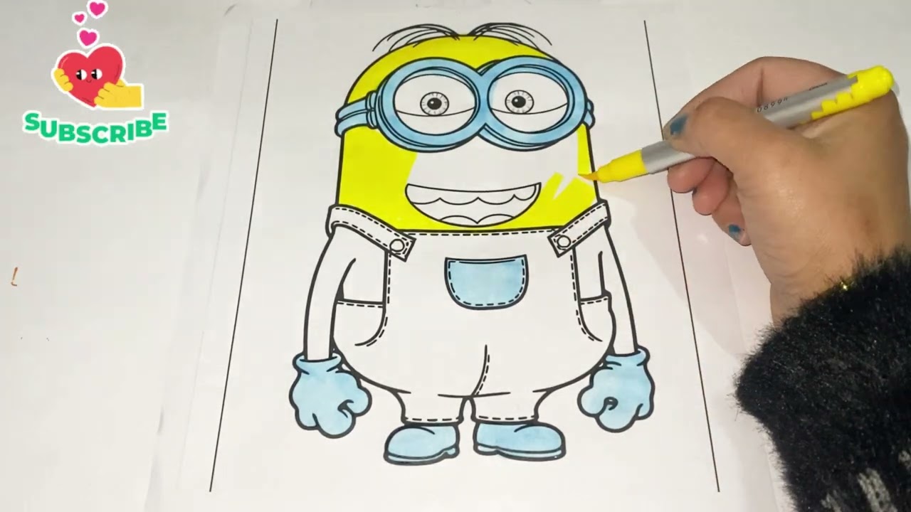 Minion. Colouring and painting for kids and toddlers. Galaxy art