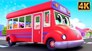 wheels bus go round round kidseergarten nursery rhymes kids