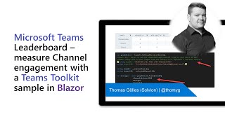 Teams Toolkit v2 with Blazor - Teams Leaderboard sample – Measure Channel engagement
