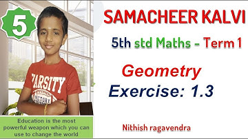 TN 5th maths Geometry / Introduction to Angles / exercise 1.3  samacheer kalvi