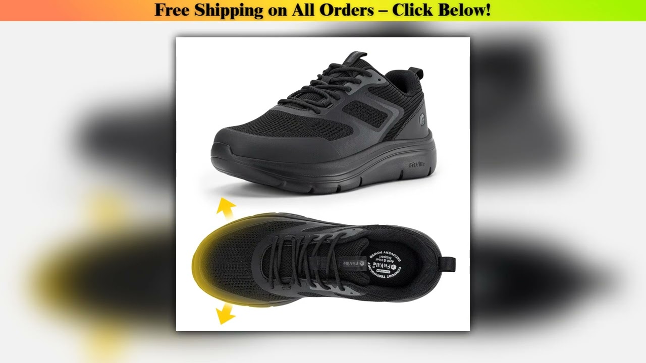 FitVille Men'S Wide Toe Walking Shoes Lightweight Non-Slip Walking Tennis Shoe Cushioning Slip-On