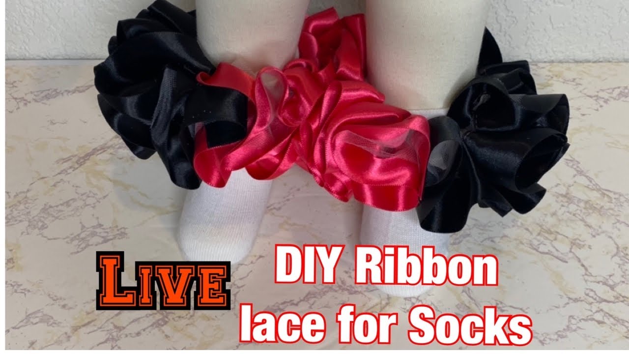 Live Designing detachable TuTu lace for socks, Brothers sewing machine
